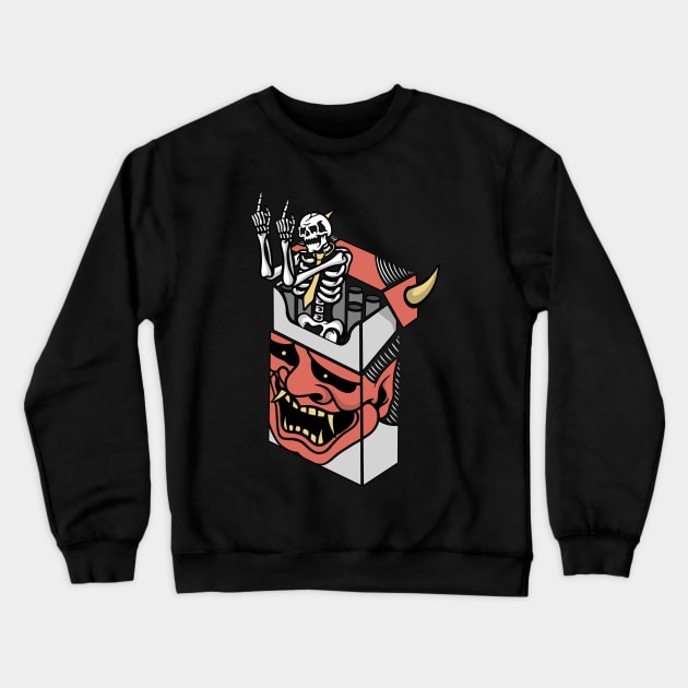 Smoking Skull, Smoker Skull, Cigarette Skull, 420 Skull Crewneck Sweatshirt by gggraphicdesignnn